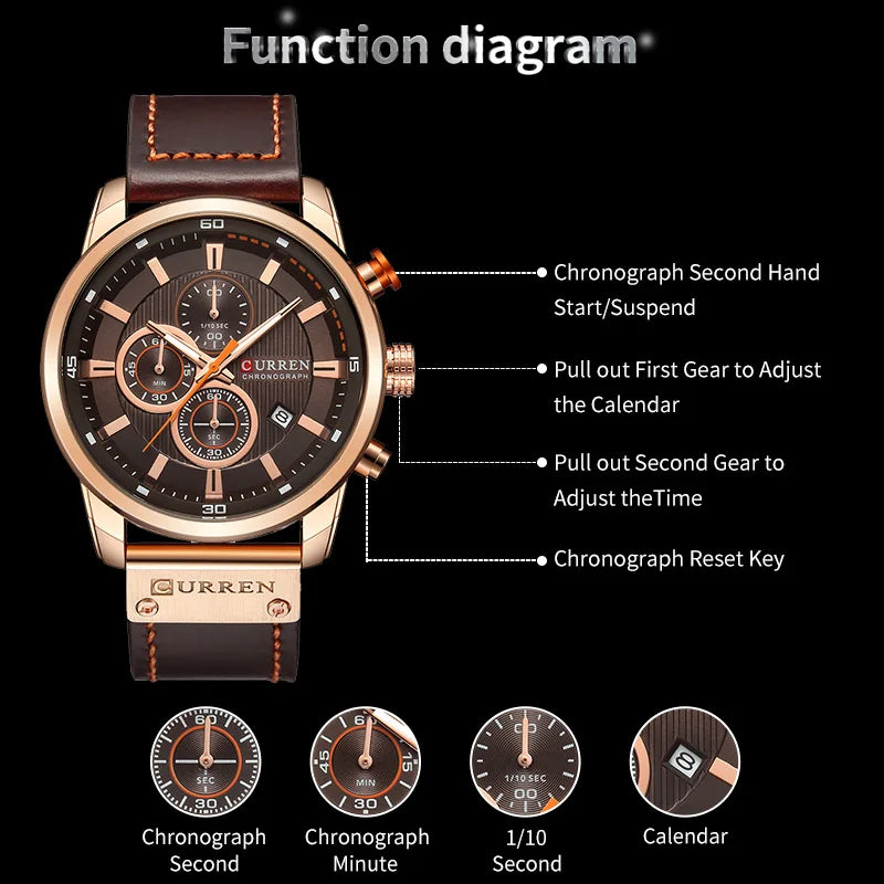 CURREN Fashion Date Quartz Men Watches