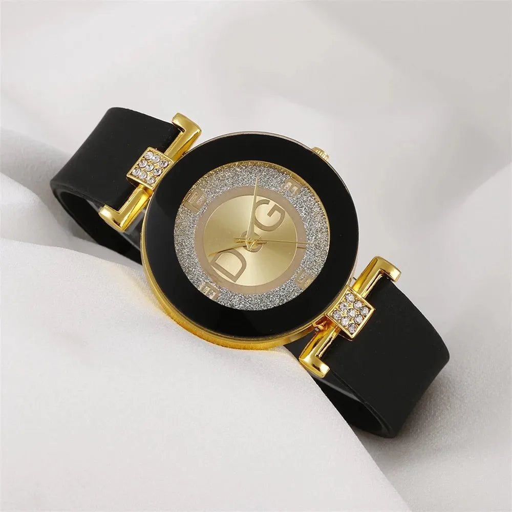 Watch Casual Sport Black White Silicone Women's Clock versatile dress Gift Watches