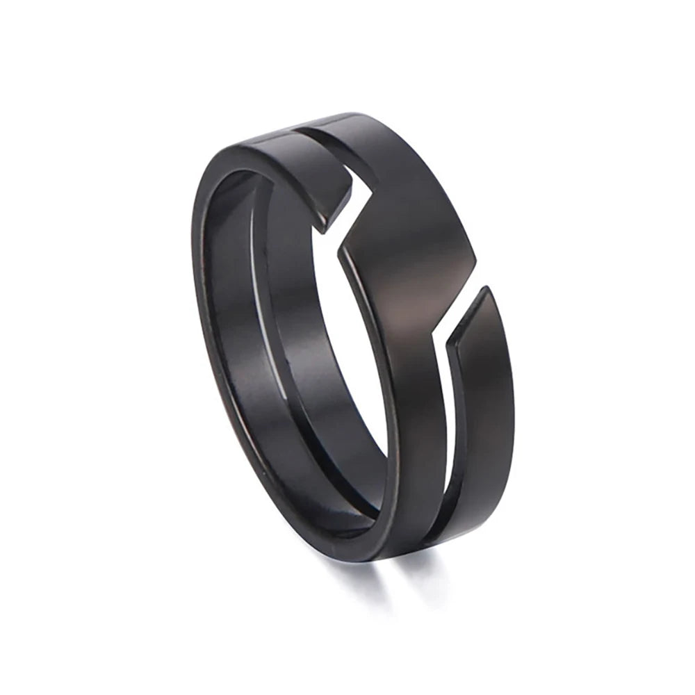 Ring for Men Women Black Minimalist Casual Finger
