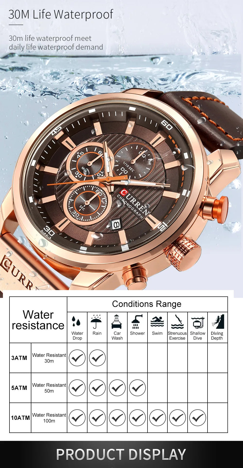 CURREN Fashion Date Quartz Men Watches