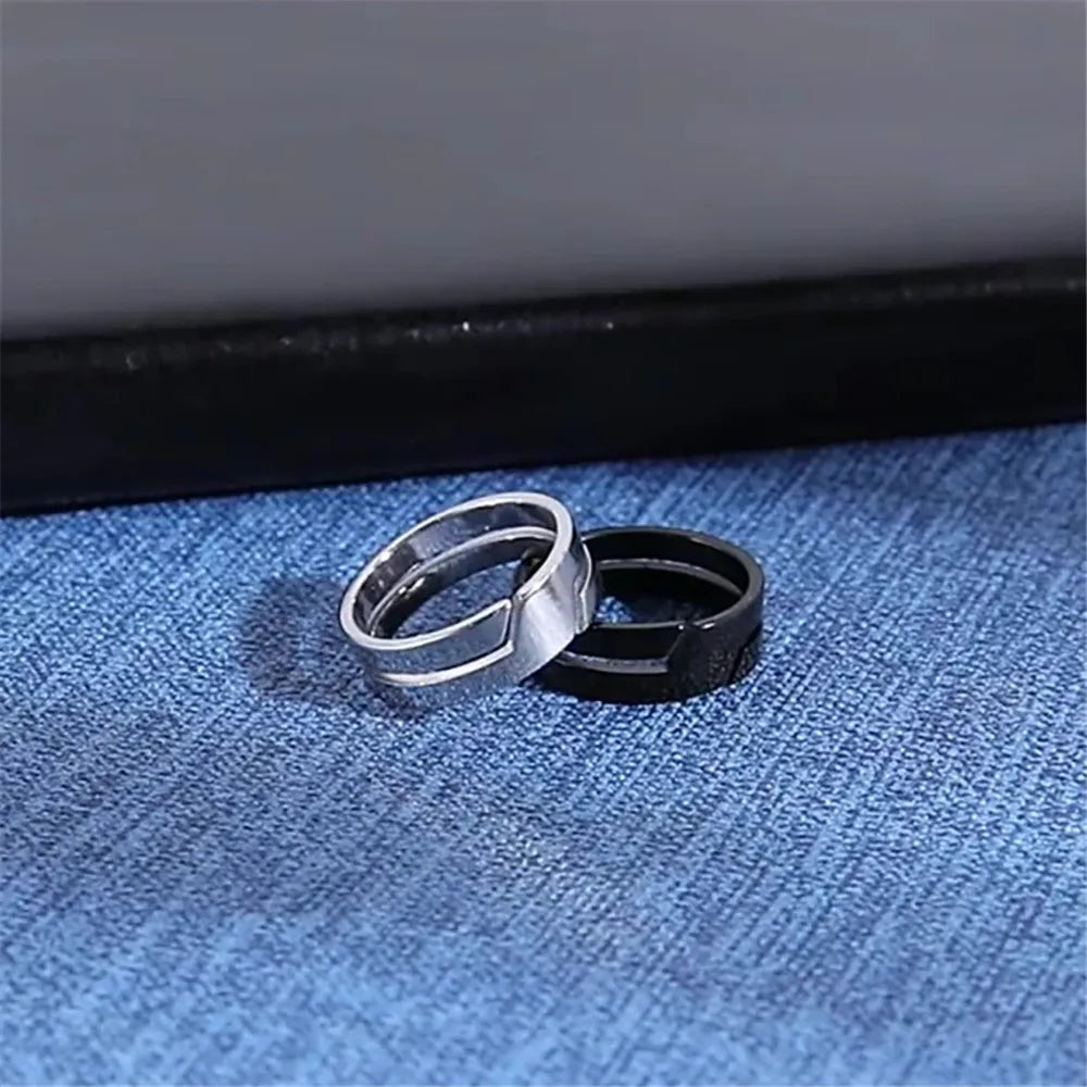 Ring for Men Women Black Minimalist Casual Finger