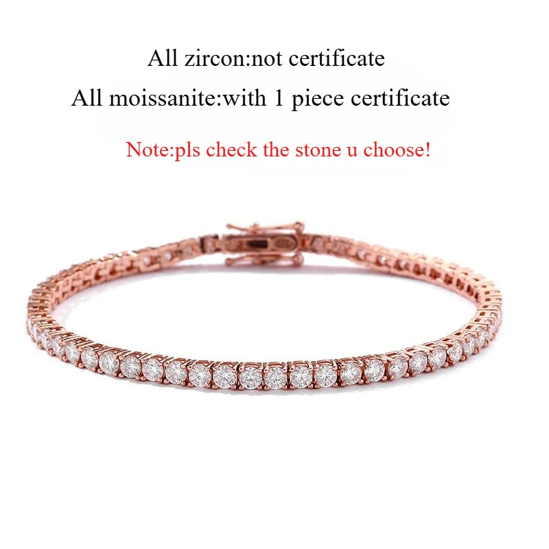 Bracelet for Women 3/4/5mm Classic 925 Sterling Silver