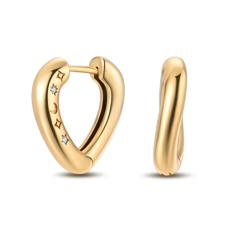 Classic Earrings 925 Silver Stars Moons Jewelry Gift