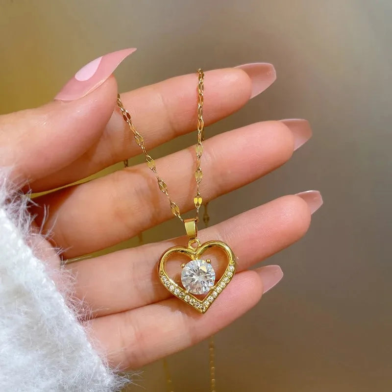 Necklace for women 2022 Golden Stainless Steel  Necklaces Jewelry for Girl