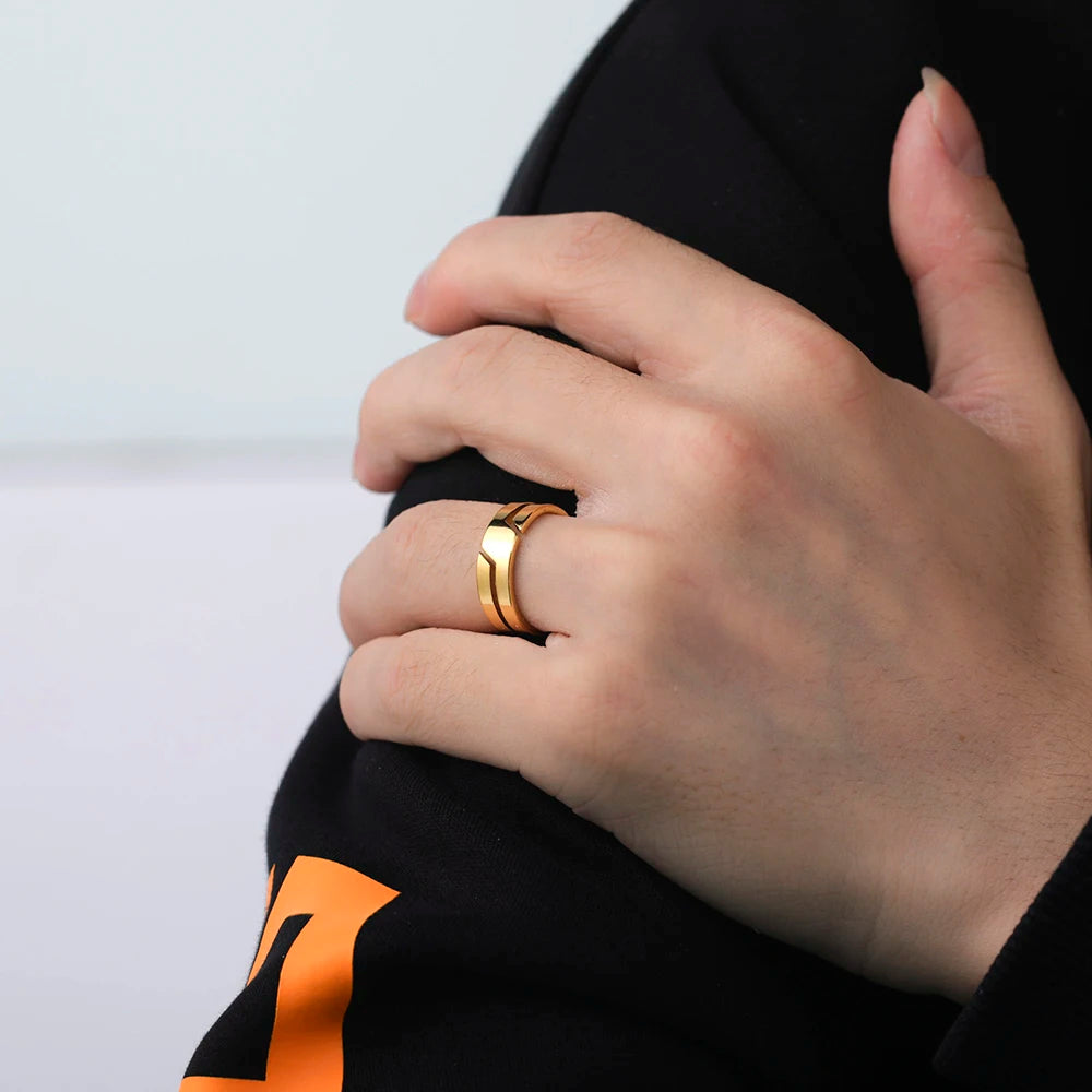 Ring for Men Women Black Minimalist Casual Finger