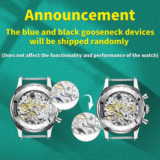 RED STAR 38mm Men's 1963 Chronograph Mechanical Watch Pilot