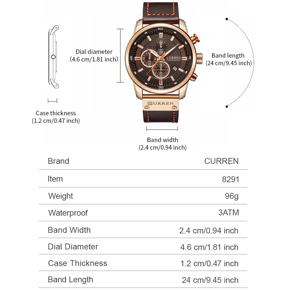 CURREN Fashion Date Quartz Men Watches