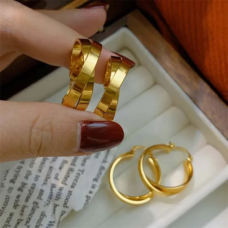 Earrings Punk Silver Color Fashion Jewelry