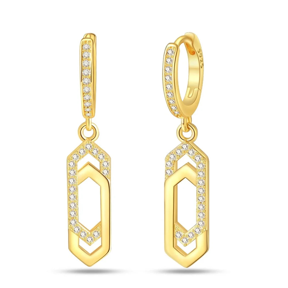 Classic Earrings 925 Silver Stars Moons Jewelry Gift