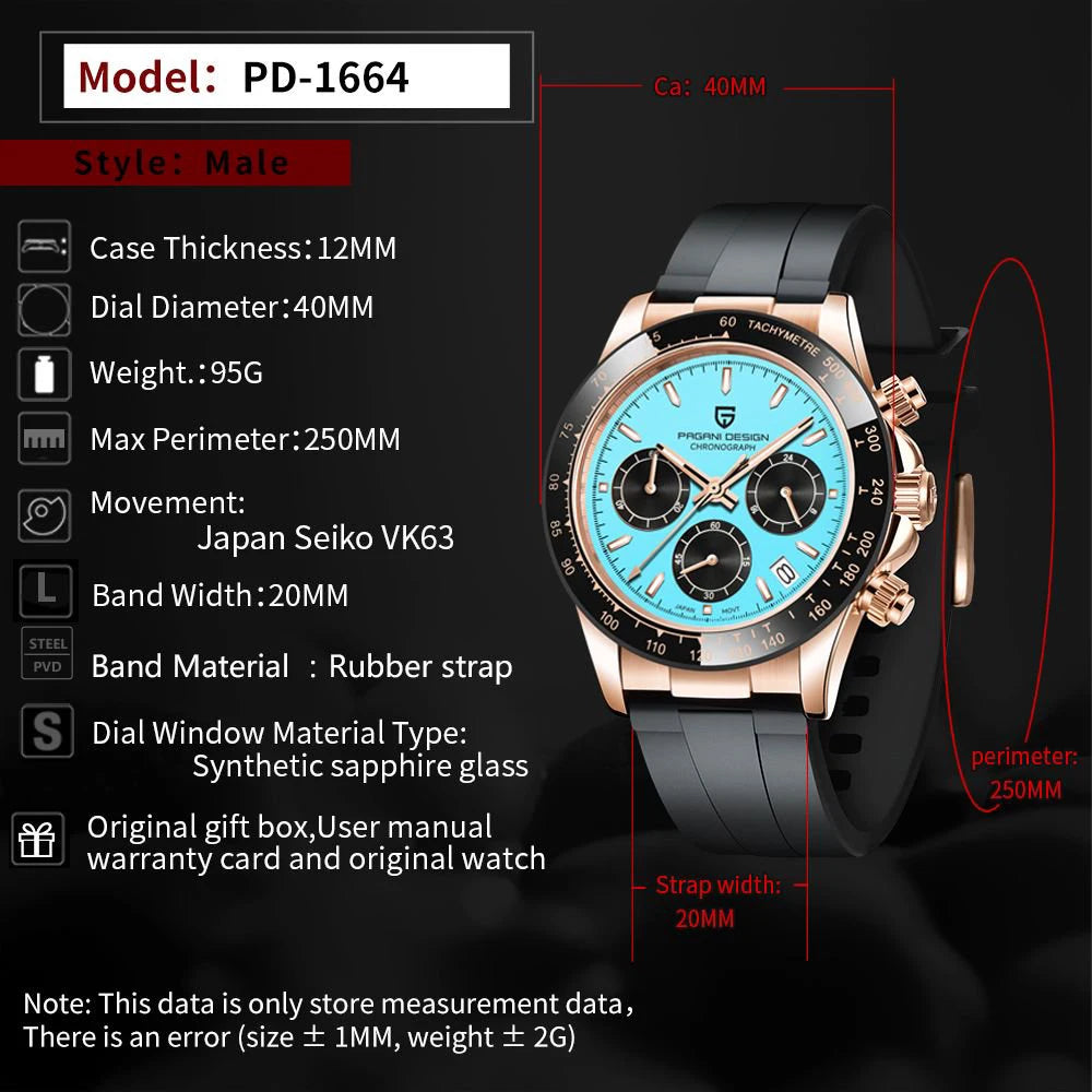 2025 New PAGANI DESIGNMultifunctional Quartz Watches VK63
