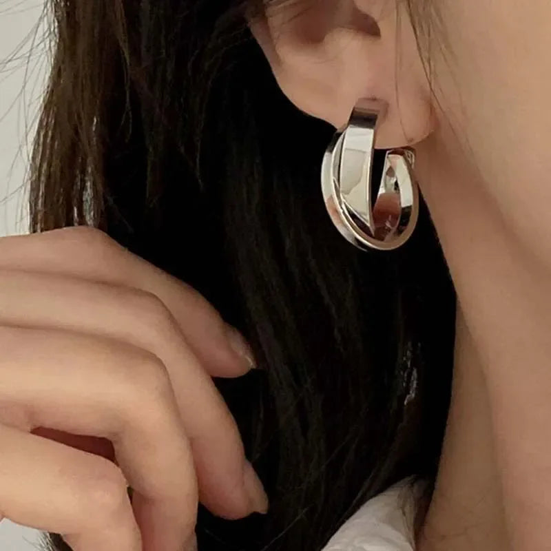 Earrings Punk Silver Color Fashion Jewelry