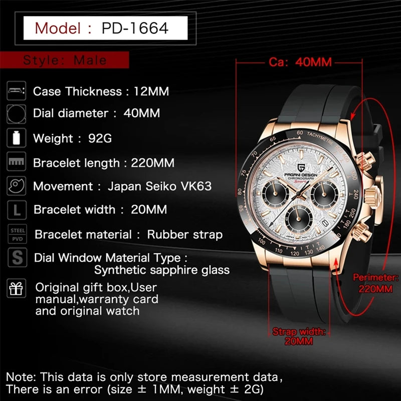 New V2 PAGANI DESIGN Men's Quartz Watches