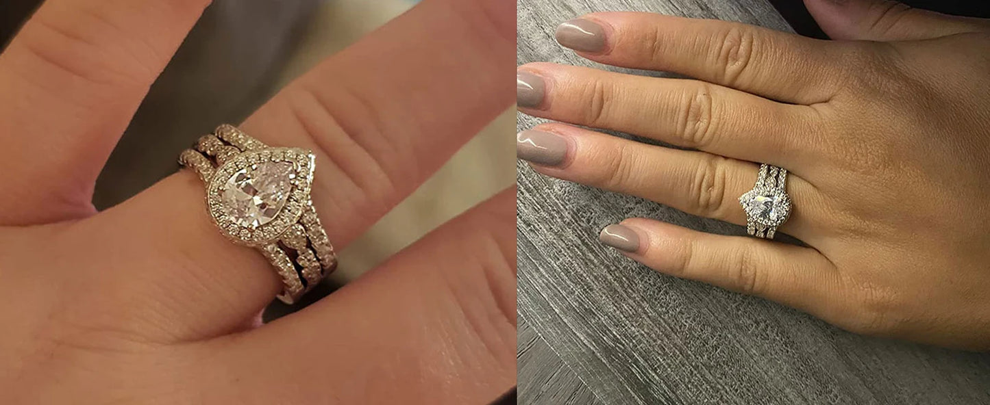 Silver Engagement Ring Enhancer Wedding Band for Women