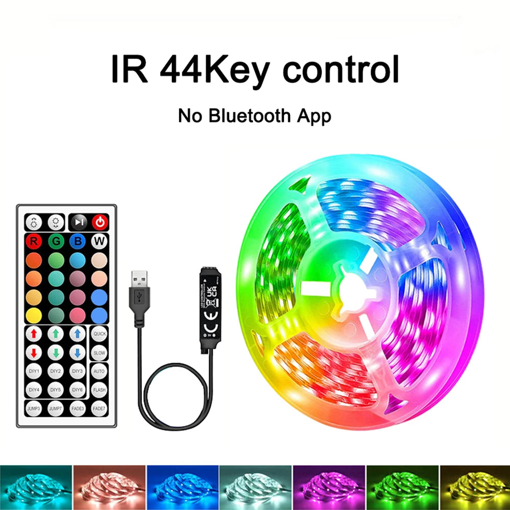 Led Strip Lights APP 44Keys Music Sync Remote Control USB 5V RGB Flexible Tape for Room Decoration TV Backlight Diode