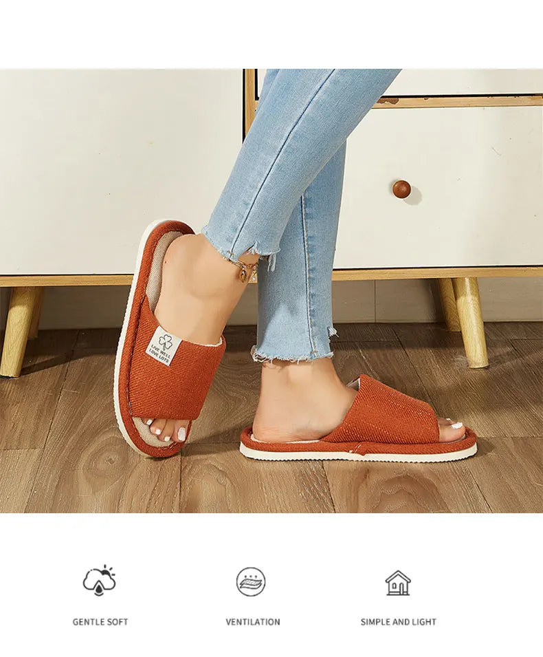 Home Linen Slippers For Men's & Women's Shoes Summer