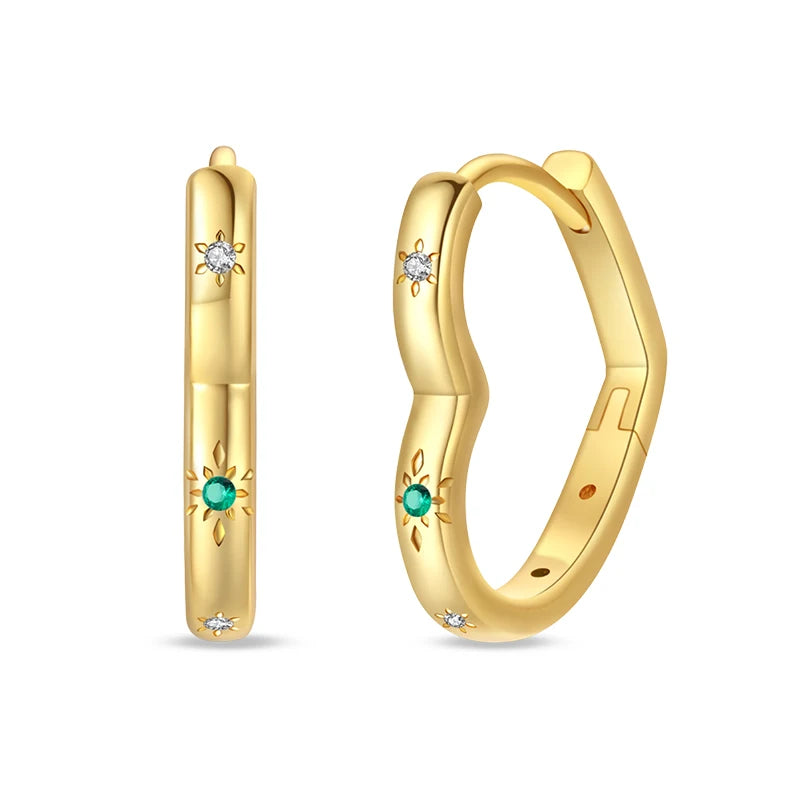 Classic Earrings 925 Silver Stars Moons Jewelry Gift