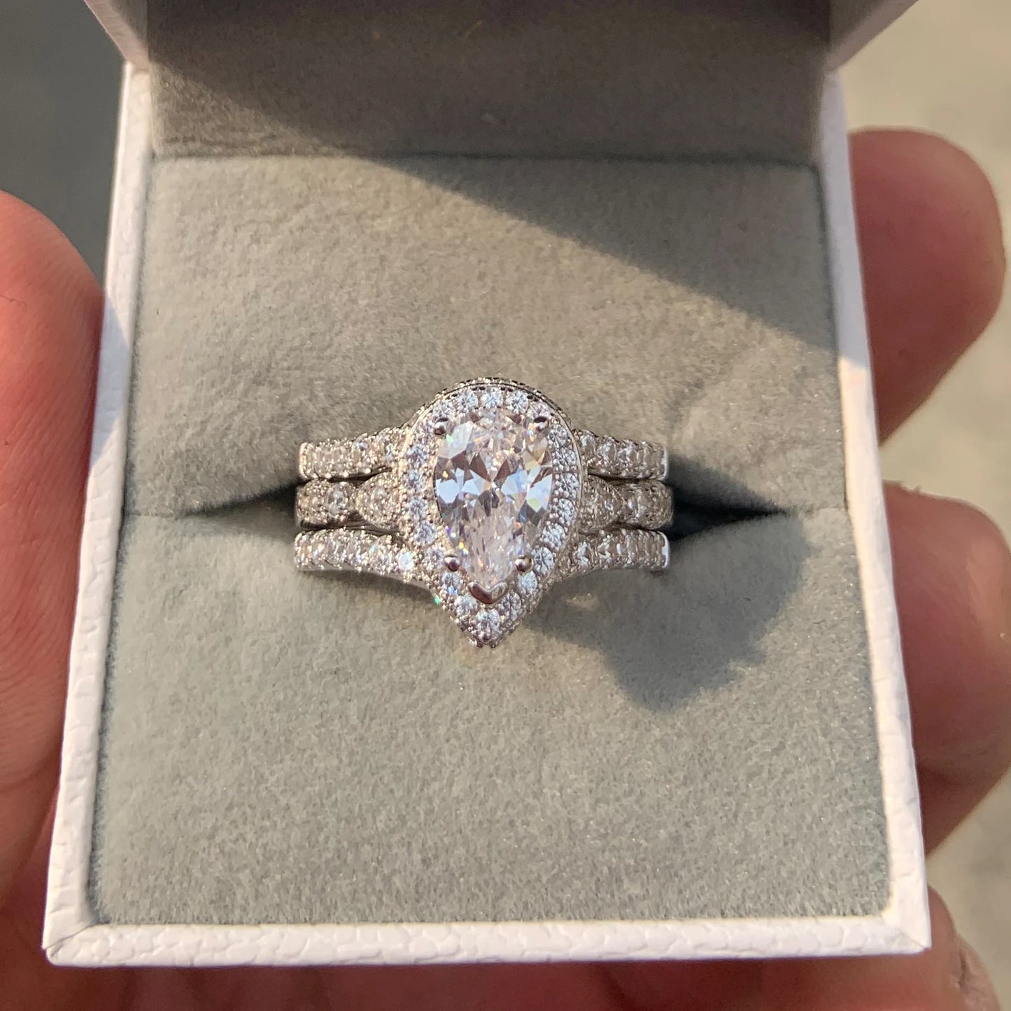 Silver Engagement Ring Enhancer Wedding Band for Women