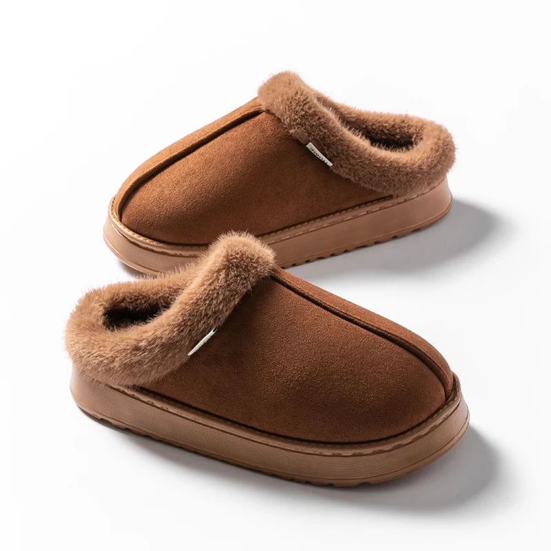 Fashion Women Fluffy Slippers for Autumn and Warm Unisex Slippers for Winter