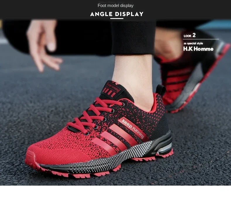 Men Sneakers Fashion Breathable Mesh Comfortable Black Sports Shoes