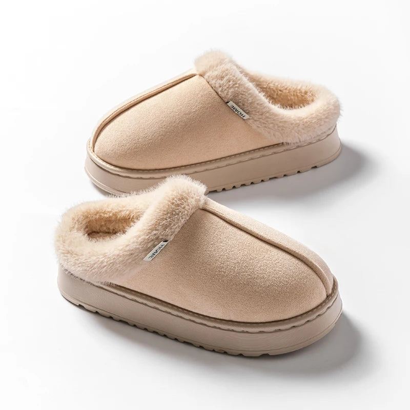Fashion Women Fluffy Slippers for Autumn and Warm Unisex Slippers for Winter