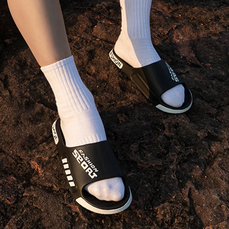 Home Slippers For Women Man Open Toe Trend Slides Couple Light Beach Shoes Sandals