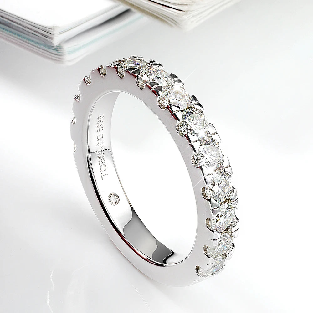 Rings Set for Women Man Wedding Bridal Gift 100% S925 Sterling Silver Row Rings Fine Jewelry