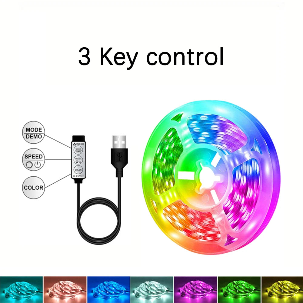 Led Strip Lights APP 44Keys Music Sync Remote Control USB 5V RGB Flexible Tape for Room Decoration TV Backlight Diode