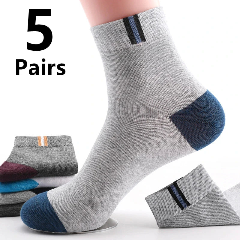 5 Pairs Socks MEN'S Mid-calf Spring