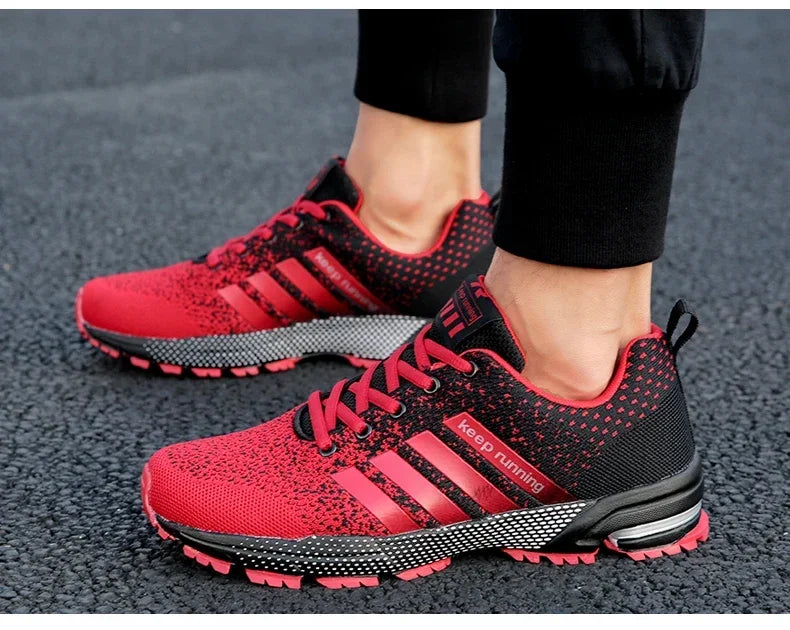 Men Sneakers Fashion Breathable Mesh Comfortable Black Sports Shoes