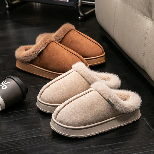 Fashion Women Fluffy Slippers for Autumn and Warm Unisex Slippers for Winter