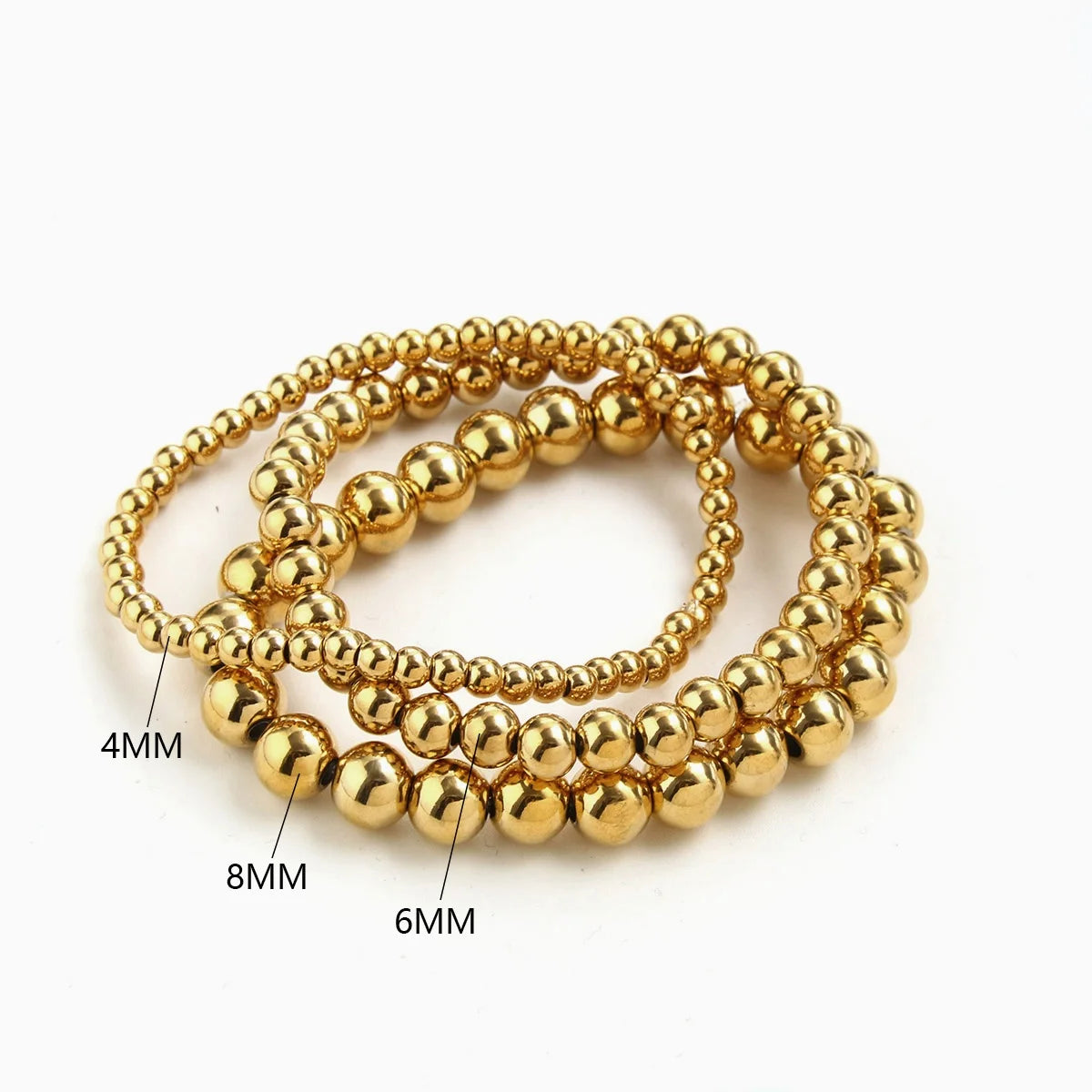 Bracelets Gold Sliver Color  Beaded Bracelet For Women Men Jewelry