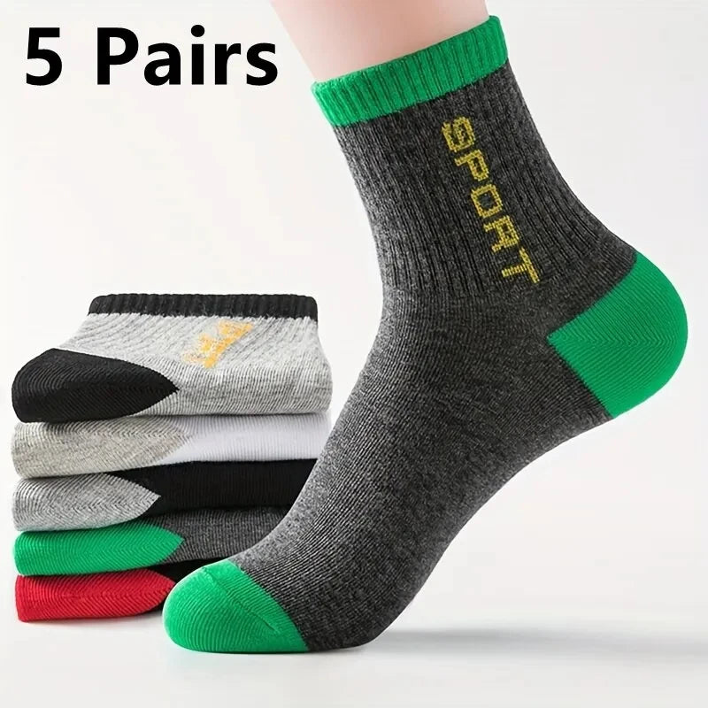 5 Pairs Socks MEN'S Mid-calf Spring