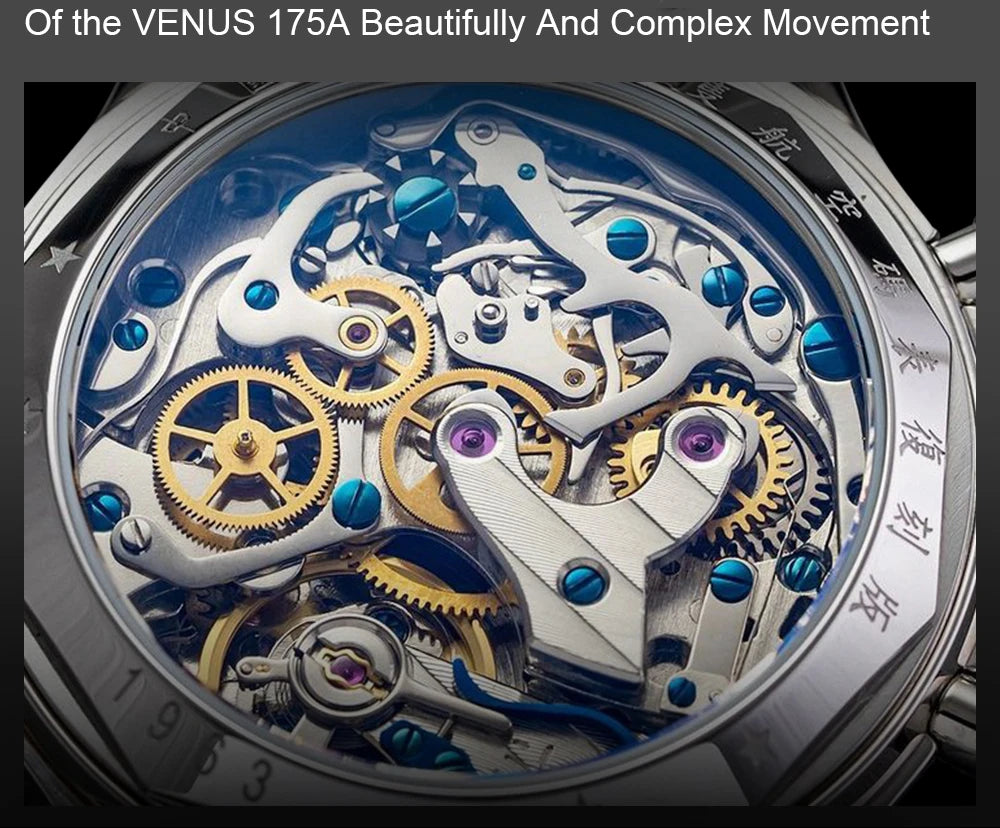 RED STAR 38mm Men's 1963 Chronograph Mechanical Watch Pilot