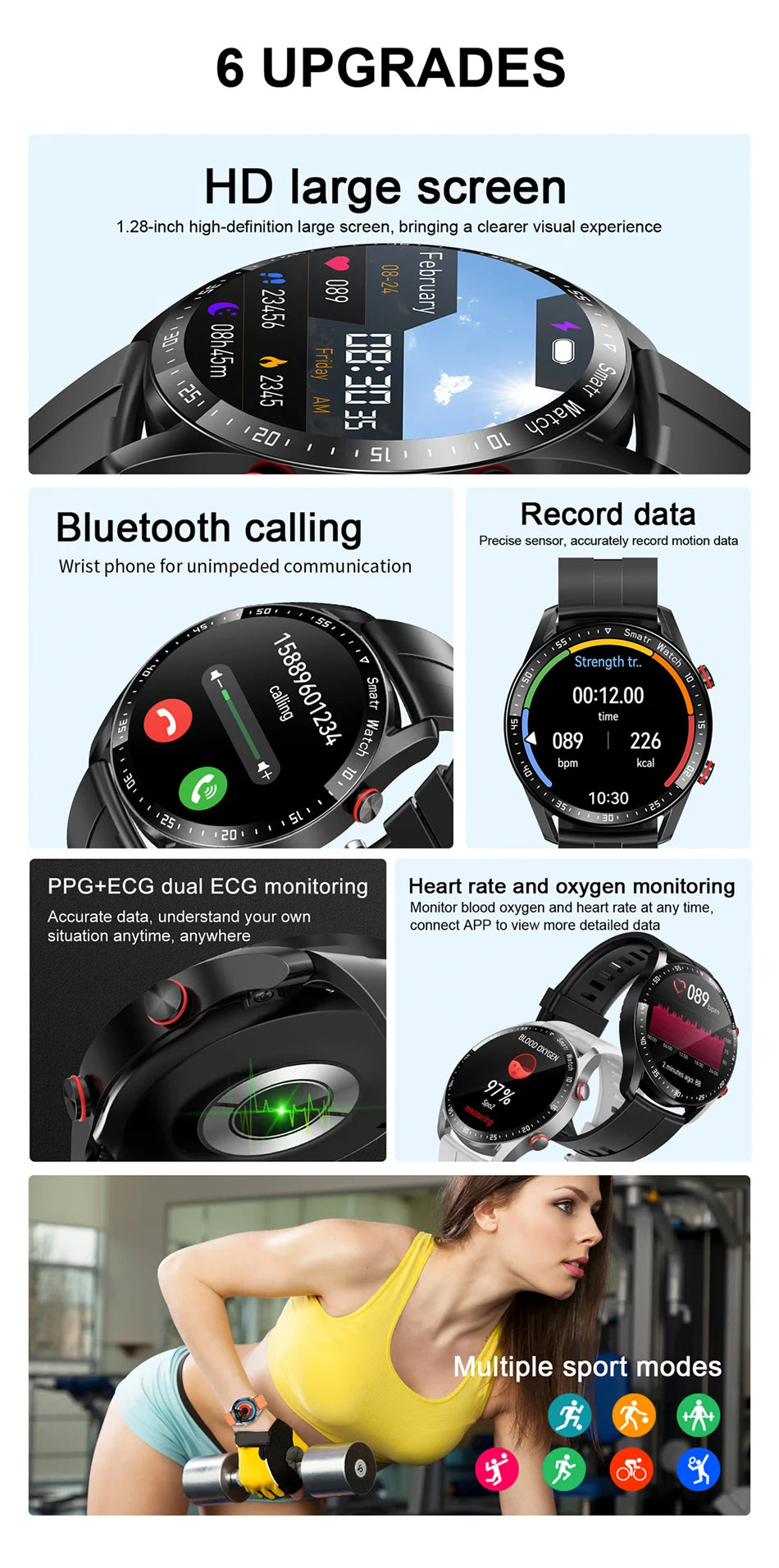 Smart Watch Men Laser Health Blood