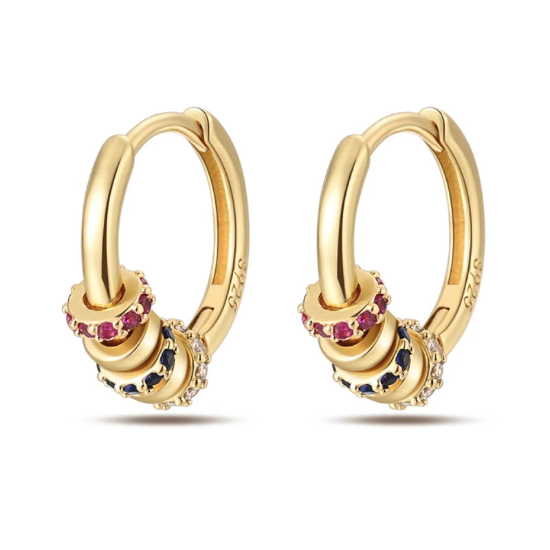 Classic Earrings 925 Silver Stars Moons Jewelry Gift