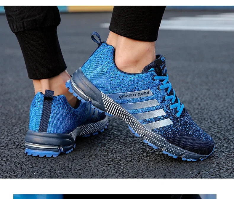 Men Sneakers Fashion Breathable Mesh Comfortable Black Sports Shoes