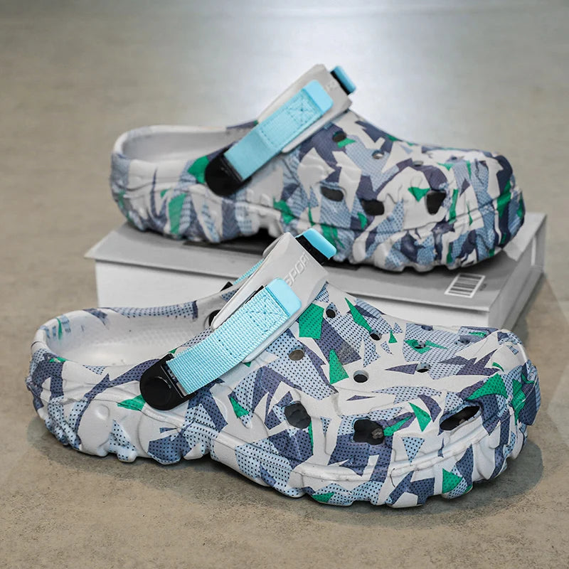 New Men's Clogs Slippers Sandal Male Garden Shoes Flat Camouflage