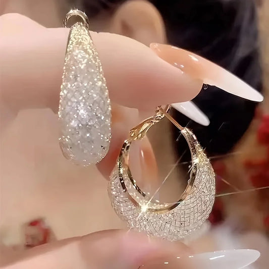 Earrings Iron Jewelry Rhinestones Inlaid Elegant Leisure Style For Women Party Earrings
