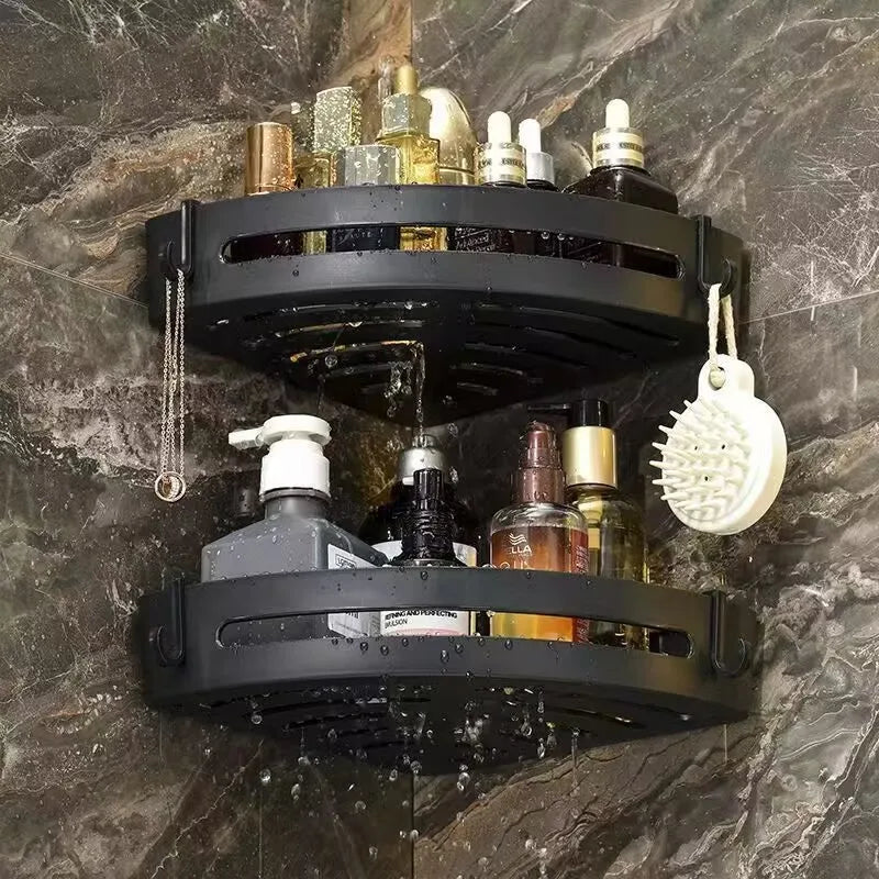 Shelf Storage Upgraded Waterproof Bathroom Organizer Shampoo & Towel Holder Wall Mount