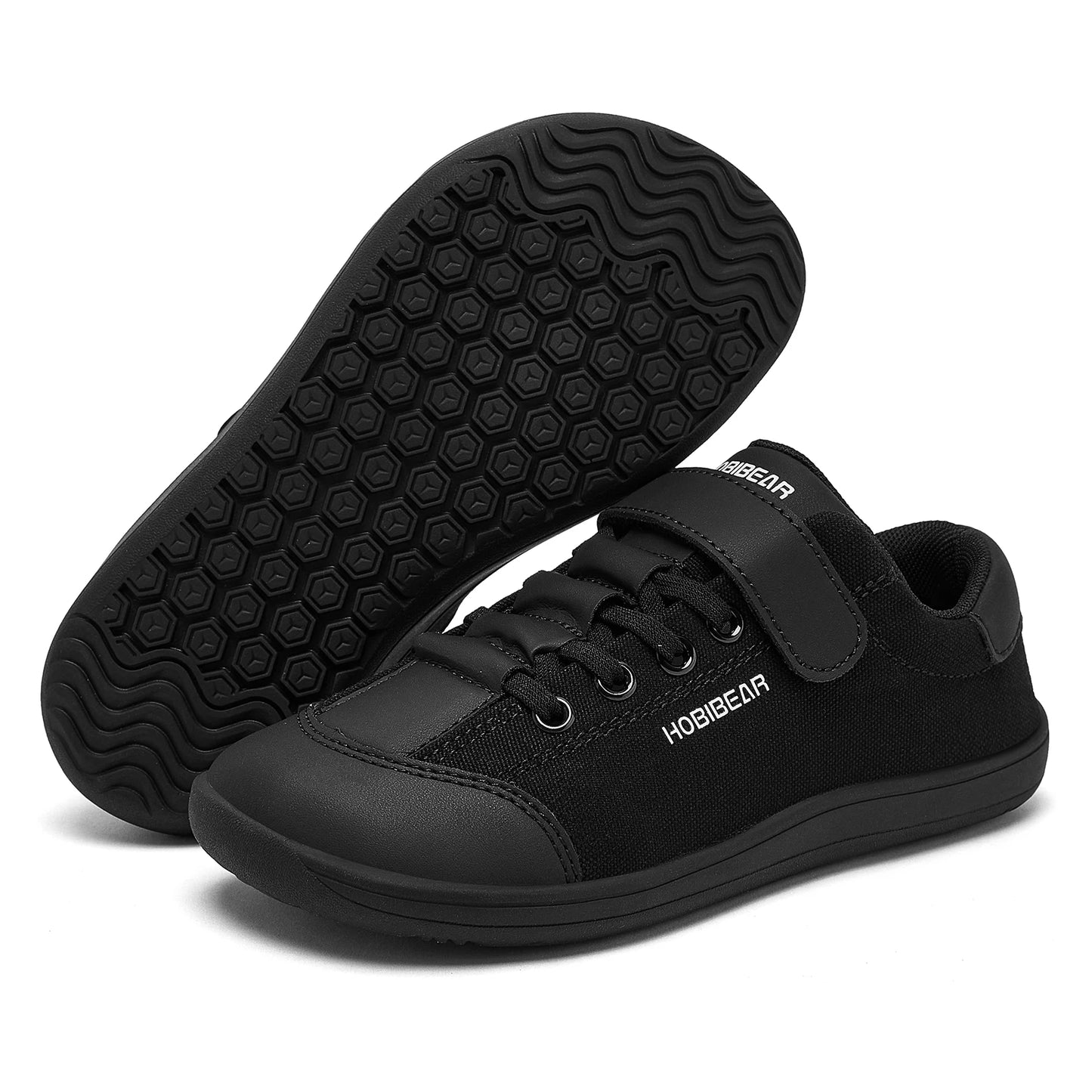 Shoes Kids Wide Toe Minimalist Sneakers Lightweight Hook Loop Artificial Leather Fabric Shoes