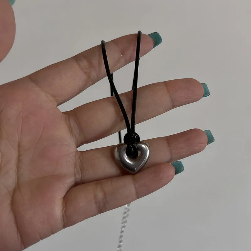 Fashion Hollow Titanium Steel Star Pentagram Pendant Necklace for Women Men Black