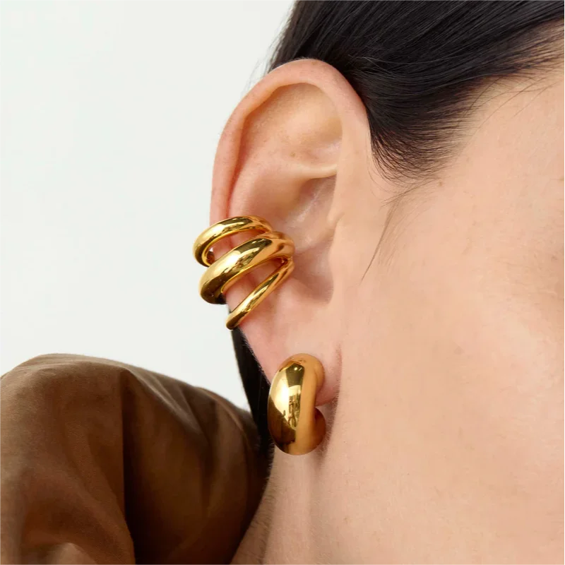 Ear Clip Waterproof Metal Unique Fashion Trendy Women Gift