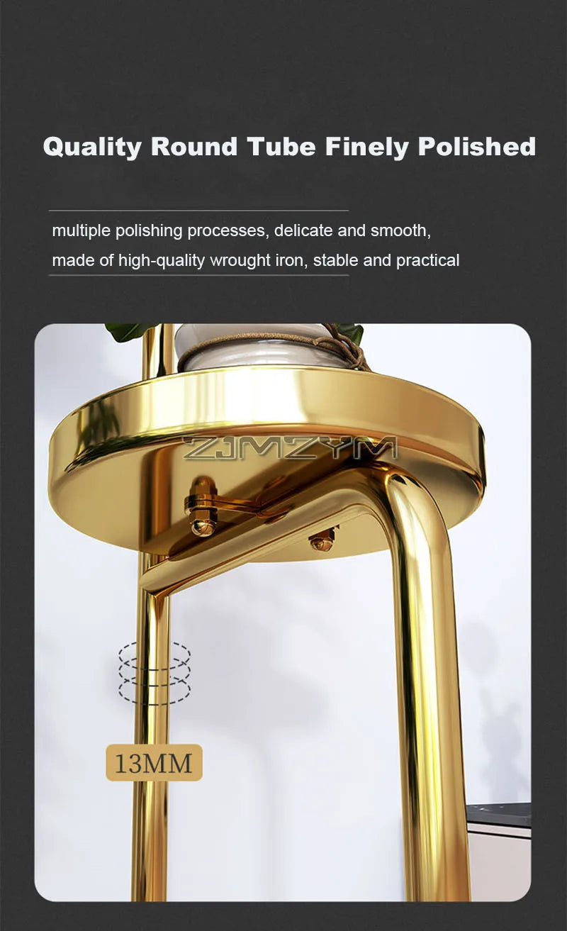 Stand Gold Display Rack for Flowers Living Room Flower Pot Stand