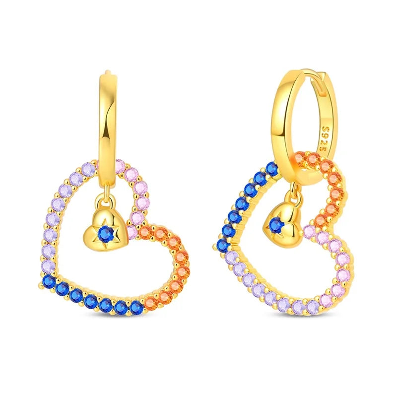 Classic Earrings 925 Silver Stars Moons Jewelry Gift