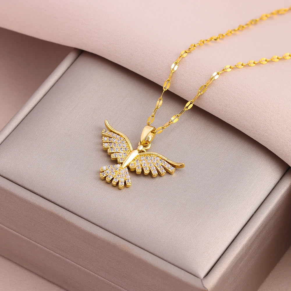 Necklaces For Women Retro Style Female Daily Wear Stainless Steel