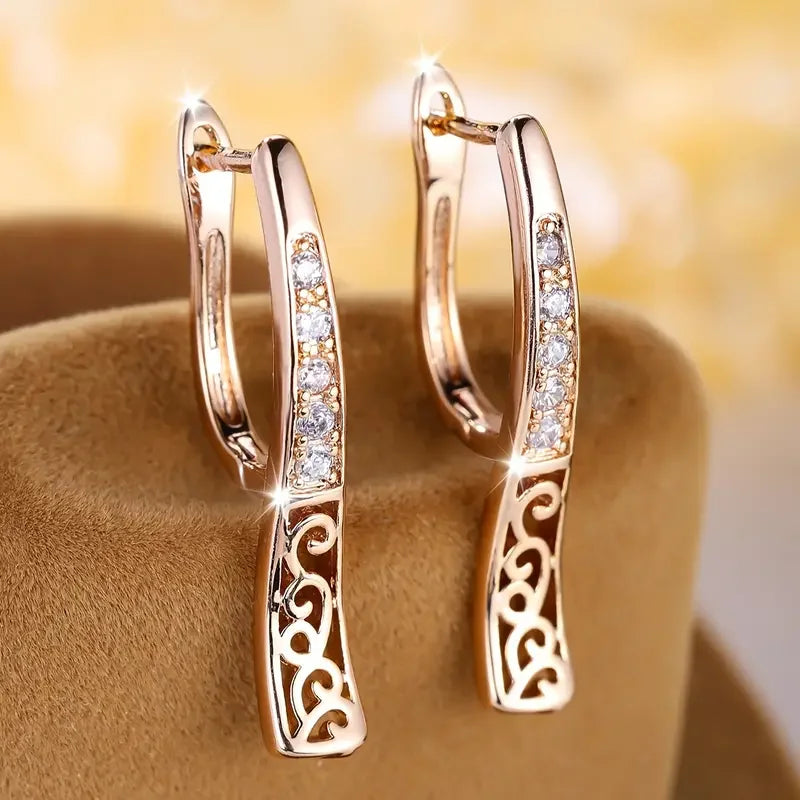 Earrings Women Hollow Out Irregular Gold Color  Luxury Trendy Jewelry