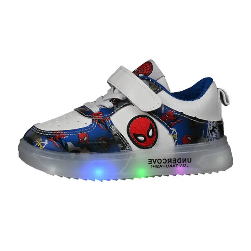 Disney Led Light Shoes for Kids Fashion Cartoon Spiderman