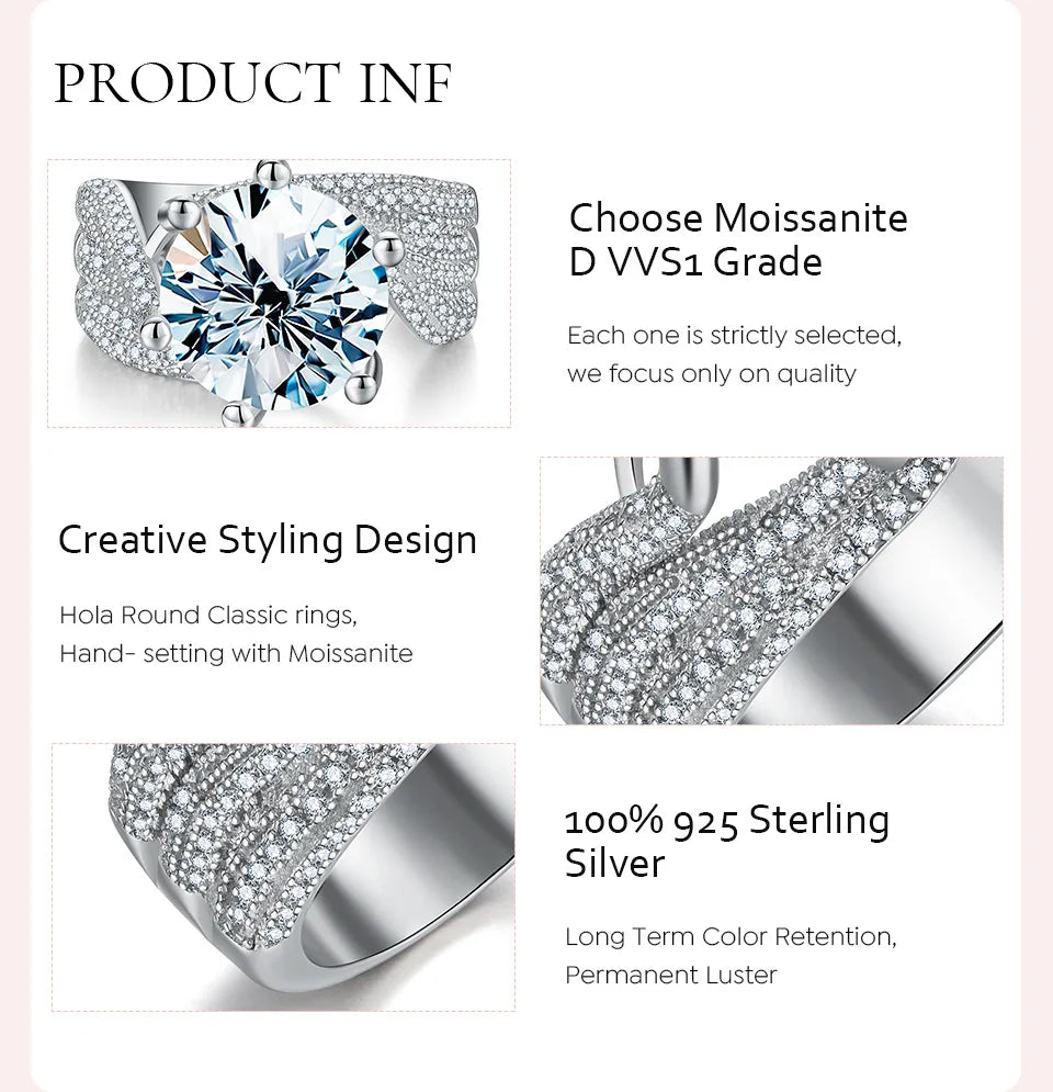 Solitaire Ring For Women 925  Jewelry