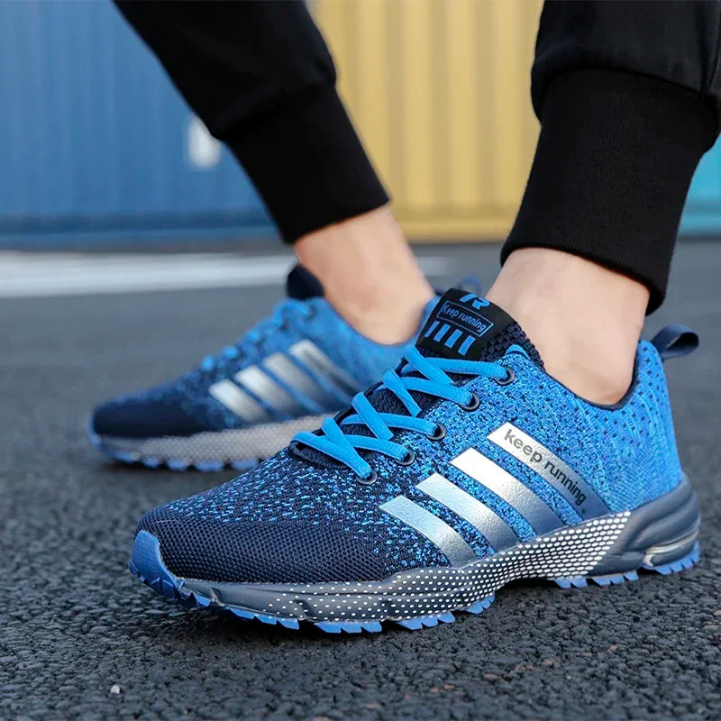 Men Sneakers Fashion Breathable Mesh Comfortable Black Sports Shoes