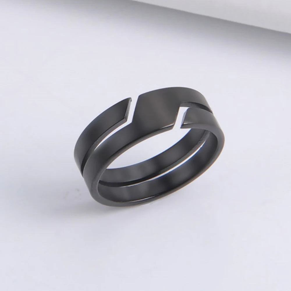Ring for Men Women Black Minimalist Casual Finger